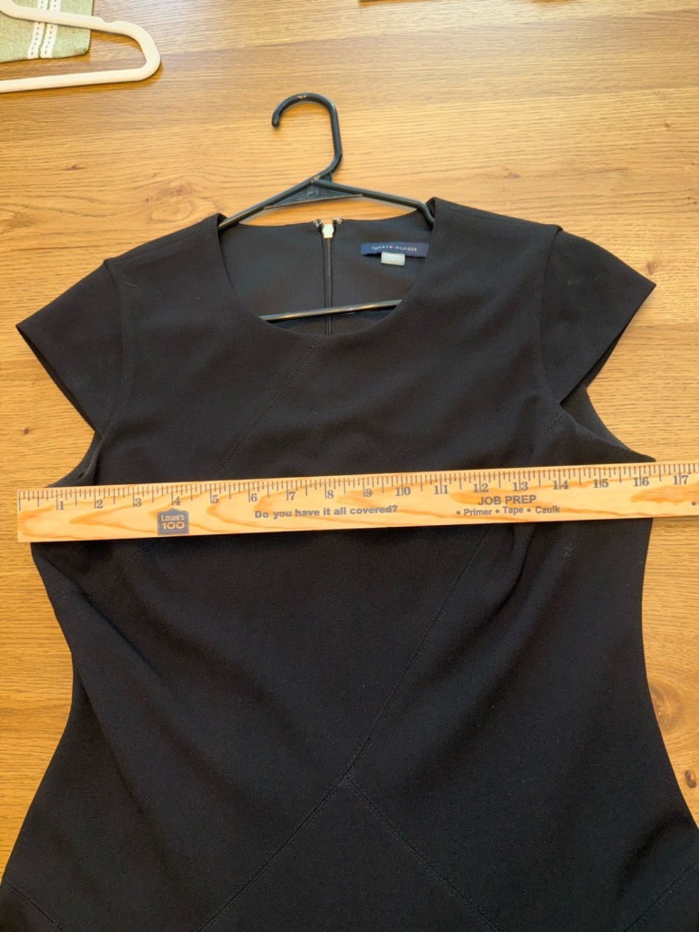 Tommy Hilfiger | Black Cap-Sleeve Fit & Flare Midi Dress | Size 6 - Picture 8 of 11